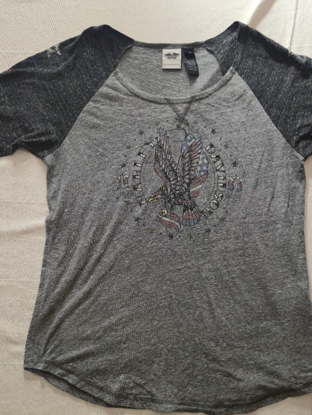 Harley-Davidson Women's XL Eagle Graphic Raglan Sleeve T-Shirt